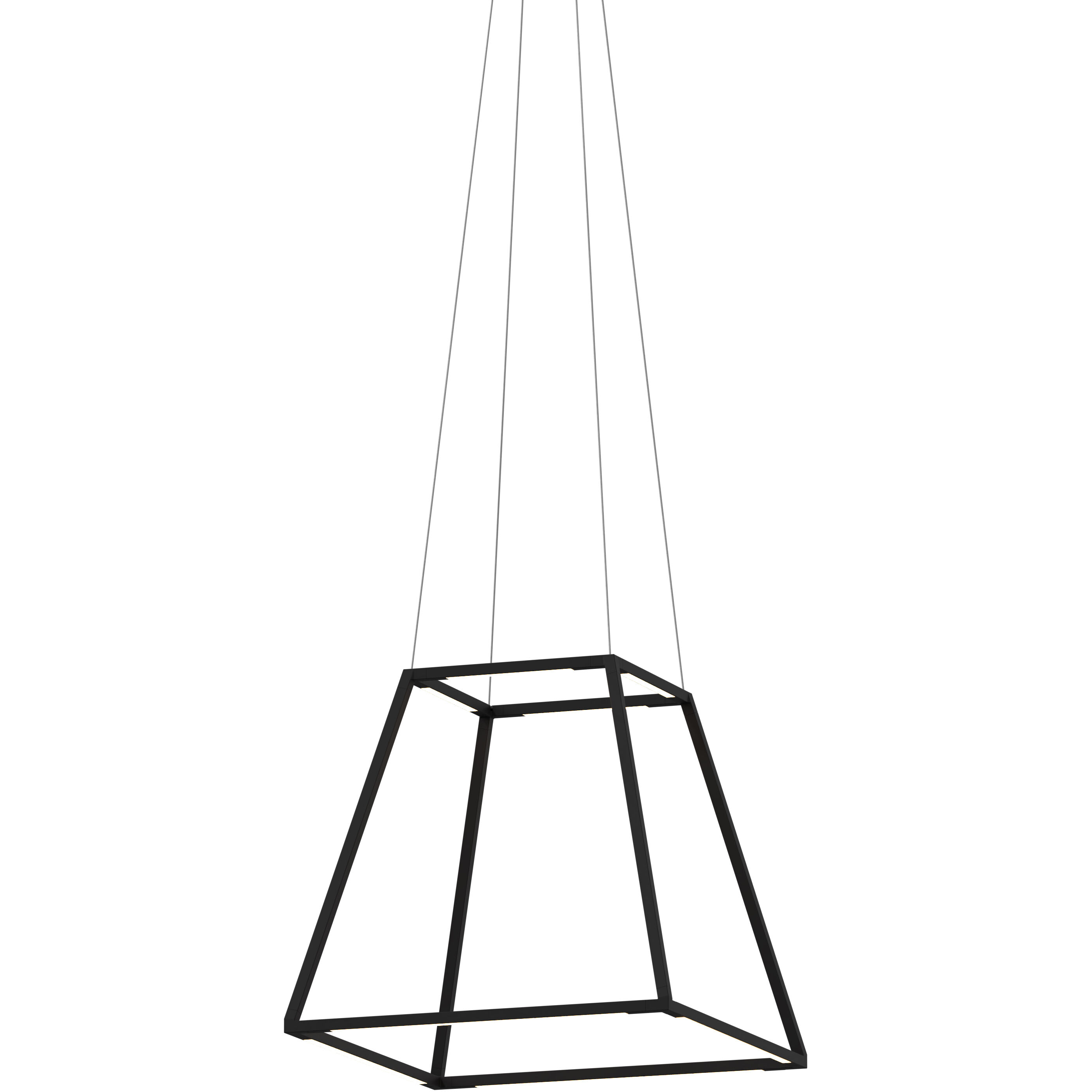 Z-Bar Rise LED 18 inch Matte black Pendant Ceiling Light, Square